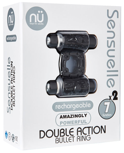 Nu Sensuelle Double Action Cockring 2x7 Function - Black