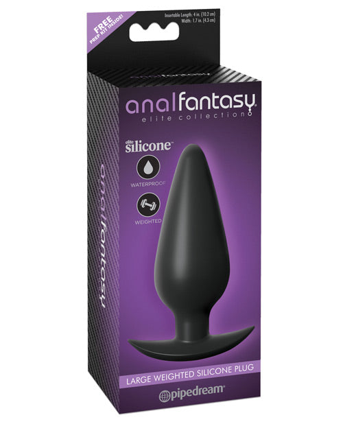 Anal Fantasy Elite Collection Weighted Silicone Plug Black