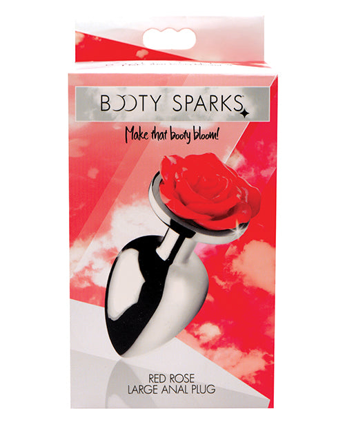 Booty Sparks Red Rose Anal Plug Silver