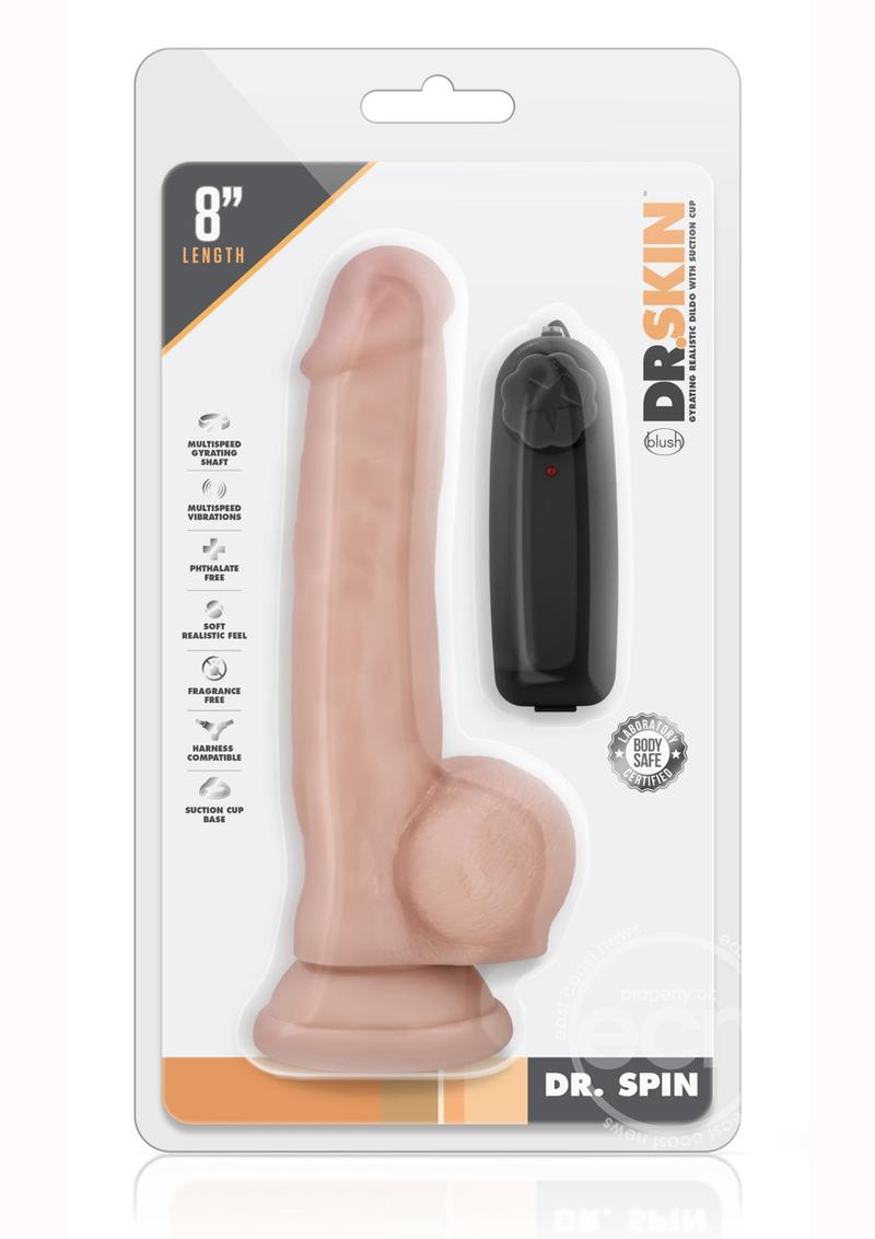 Dr. Skin Dr. Spin Gyrating Dildo with Suction Cup 8.5in Vanilla