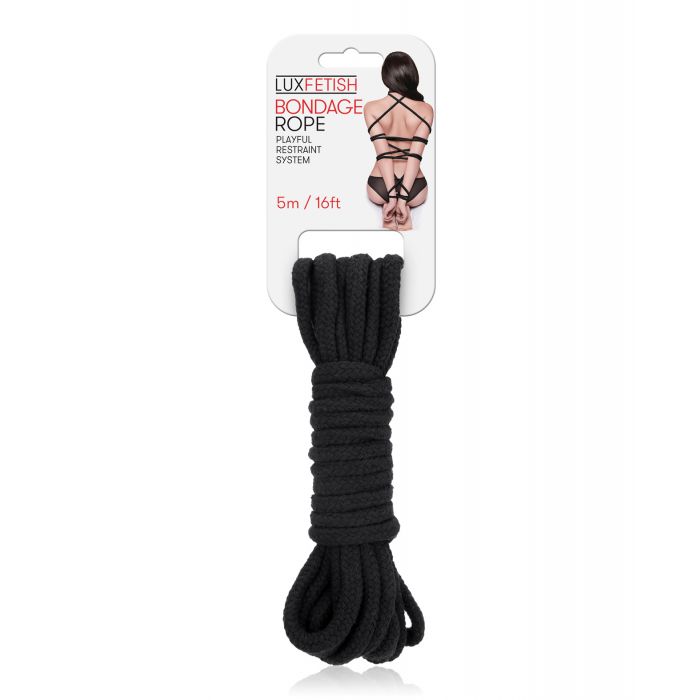 Lux Fetish Bondage Rope - 5m/16 ft Black