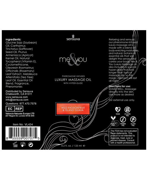 Sensuva Me & You Massage Oil 4.2oz