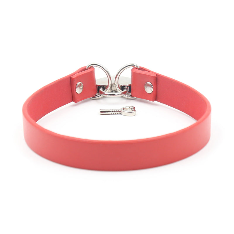 Collar - Heart Lock Connector Pink Neck Collar with Key