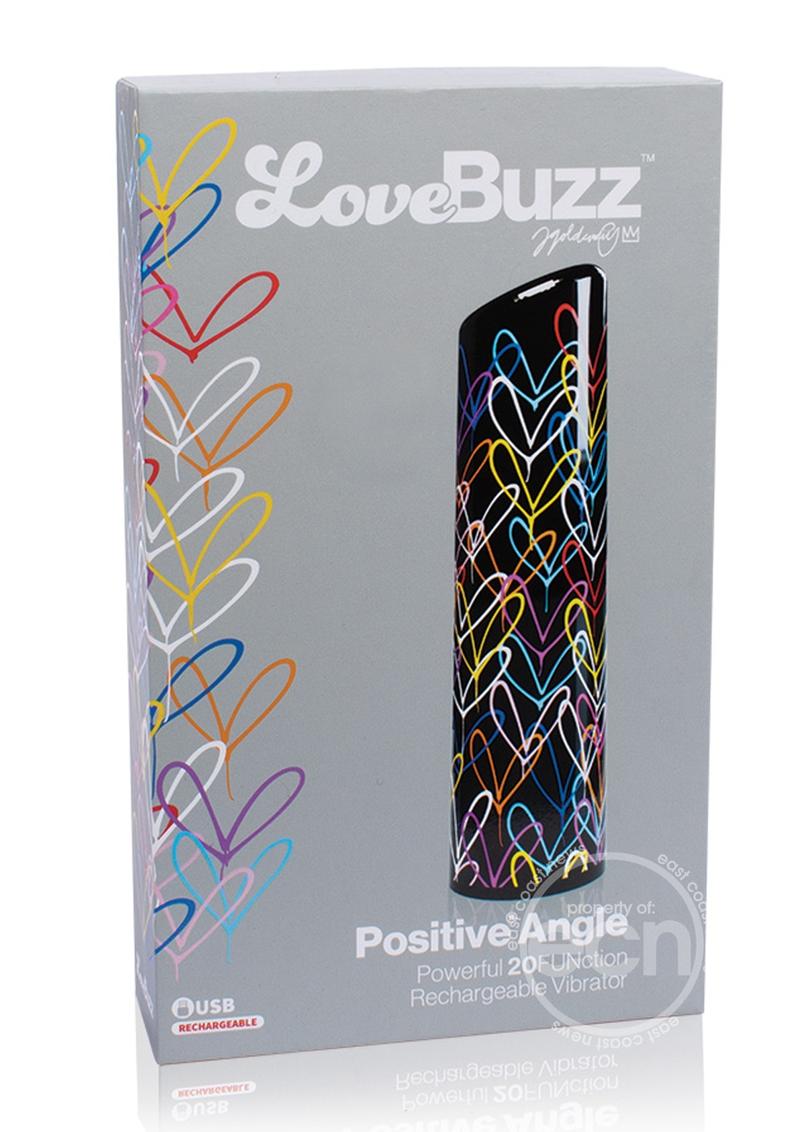 LoveBuzz Positive Angle Multi Function Vibrator Rechargeable Waterproof Black