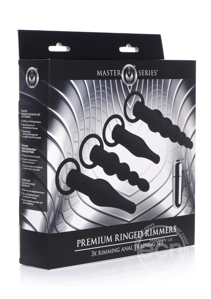 Master Series Premium Ranged Rimmers 3X Vibrating Silicone Rimming Anal Training Set Black