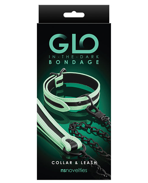 GLO Bondage Collar & Leash - Glow in the Dark