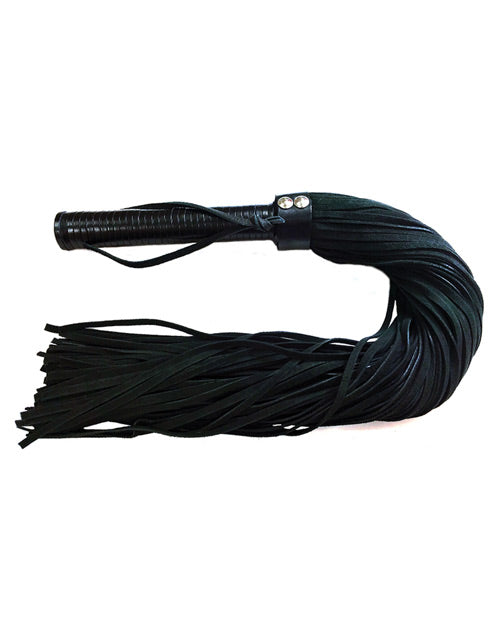 Rouge Suede Flogger w/Leather Handle - Black