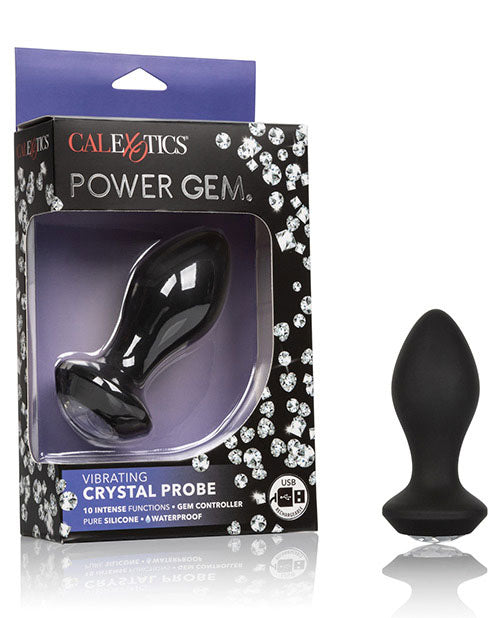 Power Gem Vibrating Crystal Probe Silicone Rechargeable Butt Plug