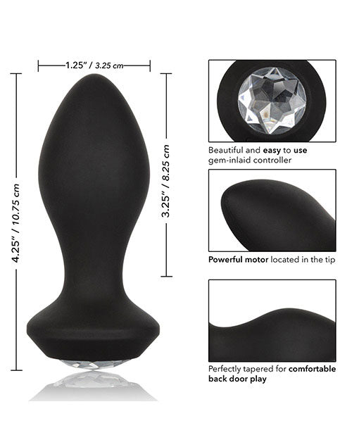 Power Gem Vibrating Crystal Probe Silicone Rechargeable Butt Plug