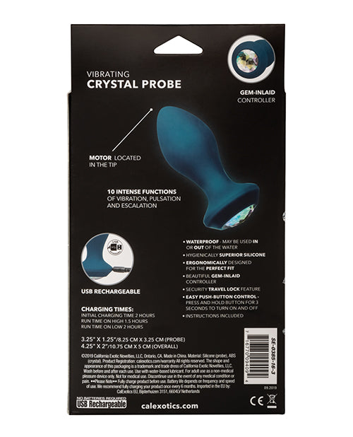 Power Gem Vibrating Crystal Probe Silicone Rechargeable Butt Plug