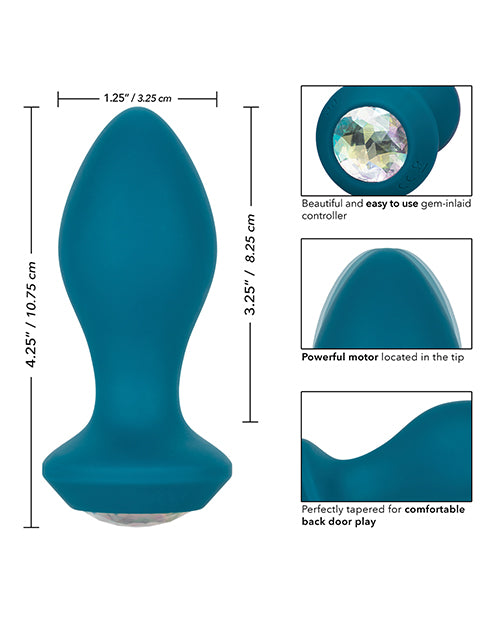 Power Gem Vibrating Crystal Probe Silicone Rechargeable Butt Plug