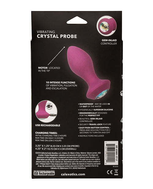 Power Gem Vibrating Crystal Probe Silicone Rechargeable Butt Plug