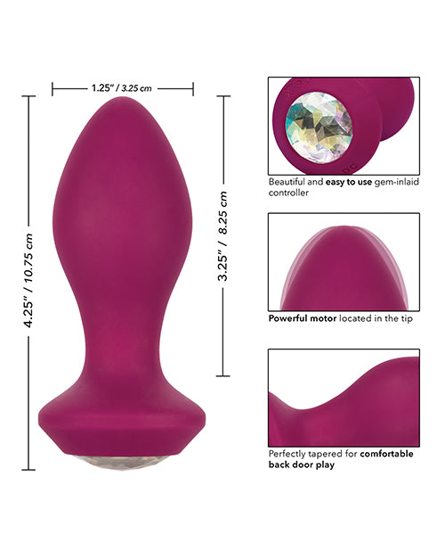 Power Gem Vibrating Crystal Probe Silicone Rechargeable Butt Plug