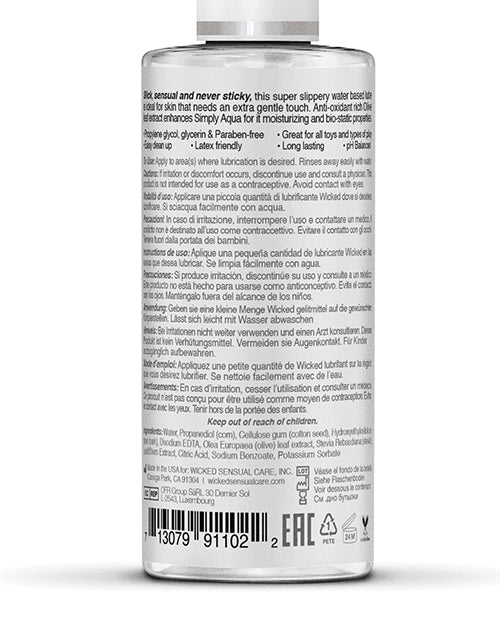 Wicked Sensual Care Simply Aqua Water Based Lubricant - The Lingerie Store