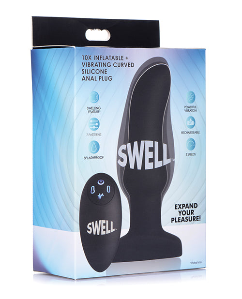Swell 10X Inflatable & Vibrating Curved Silicone Anal Plug