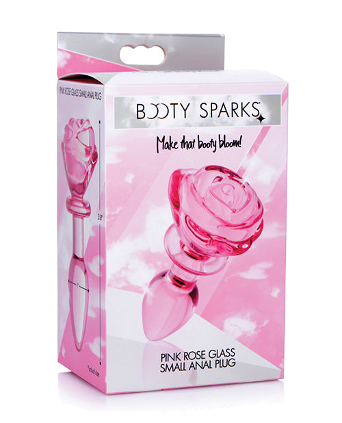 Booty Sparks Pink Rose Glass Anal Plug