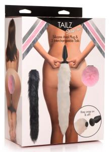 Tailz Snap On Silicone Anal Plug and Three Interchangeable Tails