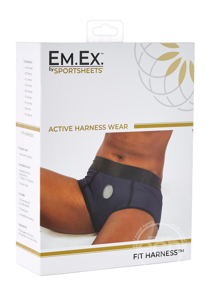 EM. EX. Active Harness Wear Fit Harness Boy Shorts - Blue - The Lingerie Store