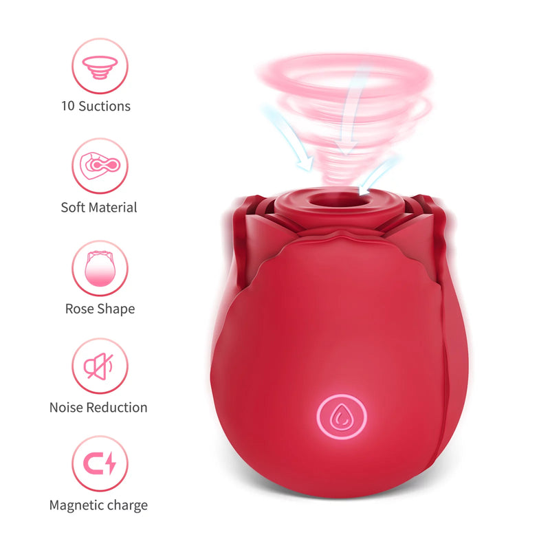 Rose Vibrator with Suction (10 Functions) | Sexual Desires