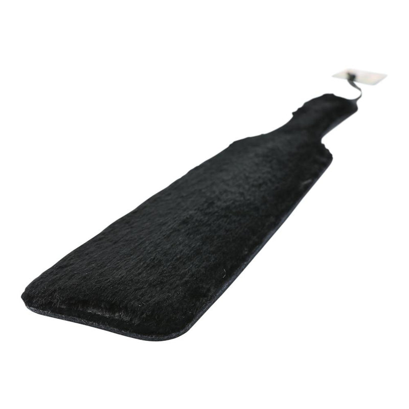 Sportsheets Leather Paddle With Fur - Black - The Lingerie Store