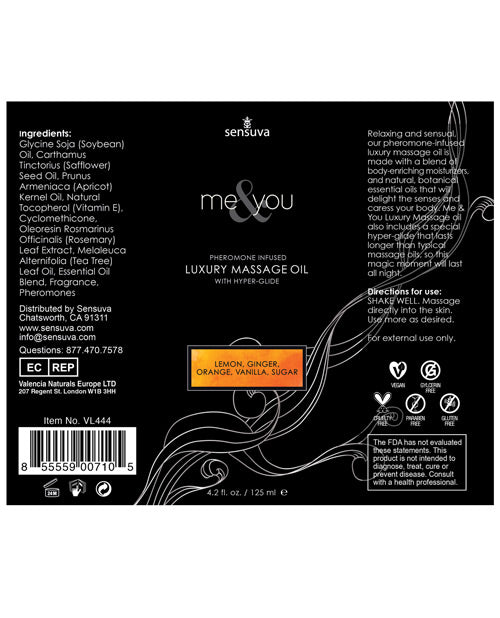 Sensuva Me & You Massage Oil 4.2oz