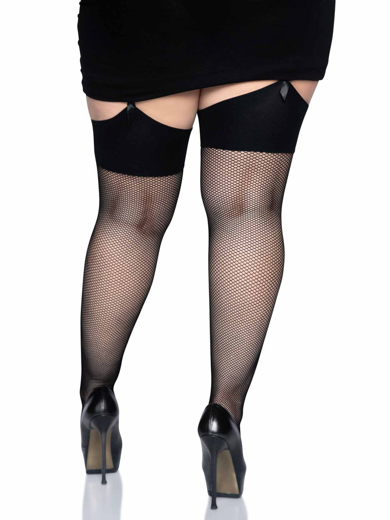 Lucy Plus Fishnet Thigh High Stockings