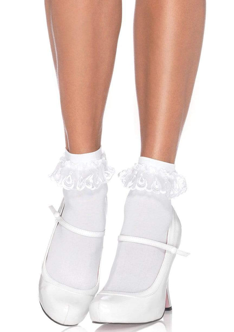 Diem Lace Ruffle Anklet Socks O/S