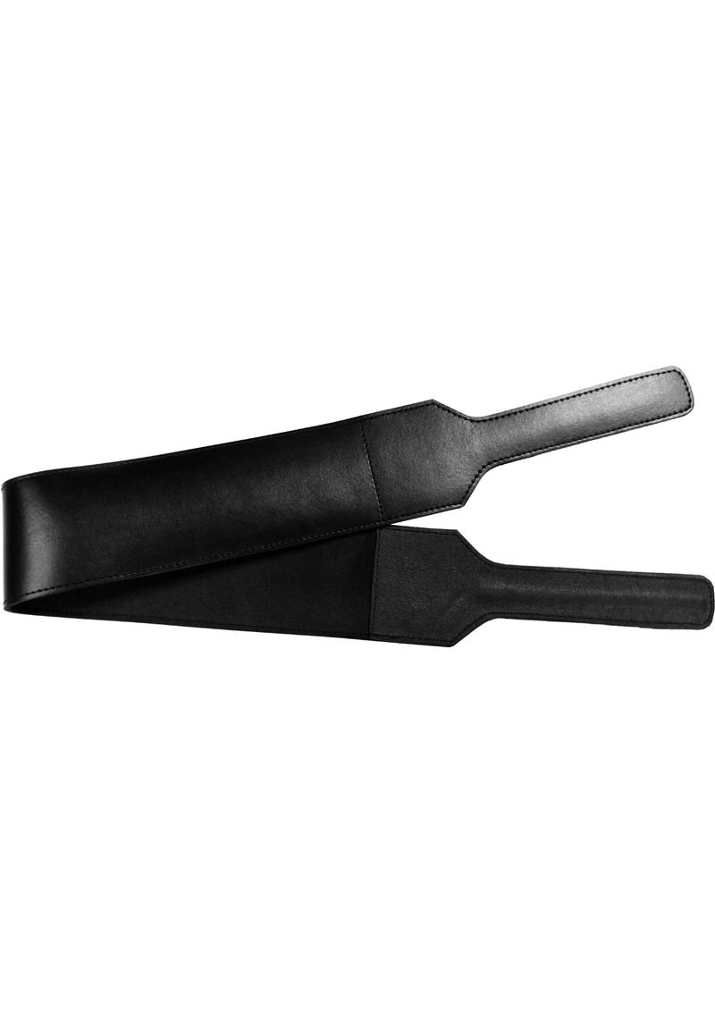 Rouge Folded Open Leather Paddle - Black - The Lingerie Store