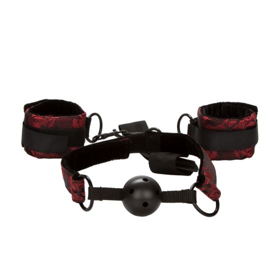 Scandal Breathable Ball Gag With Cuffs