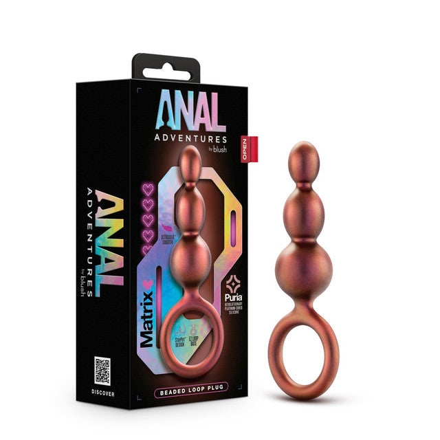 Anal Adventures Matrix - Beaded Loop Plug - Copper